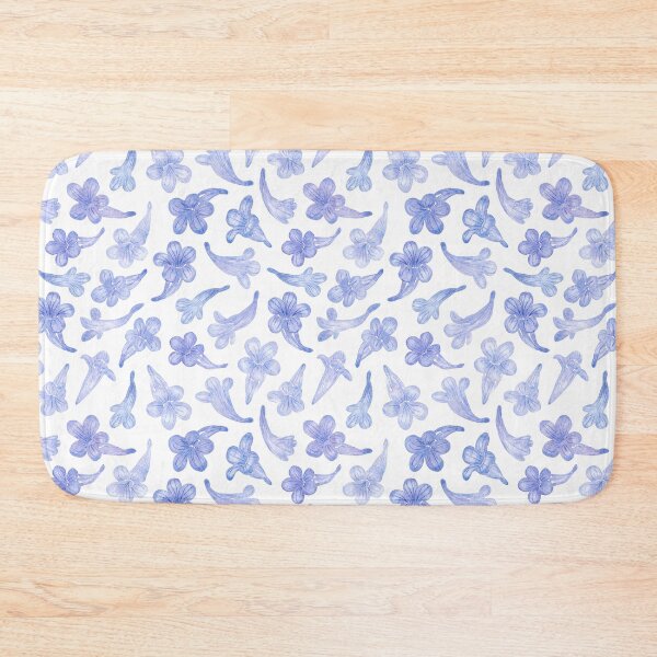 Item preview, Blue Jacaranda Flowers in Watercolor Pattern (White Background) designed and sold by andrebalest.art.