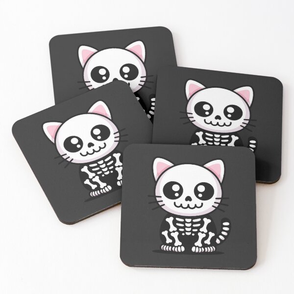 Item preview, Kawaii Skeleton Cat – Cute Minimal Spooky-Cute Animal Design designed and sold by ColorSplash123.