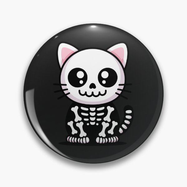 Item preview, Kawaii Skeleton Cat – Cute Minimal Spooky-Cute Animal Design designed and sold by ColorSplash123.