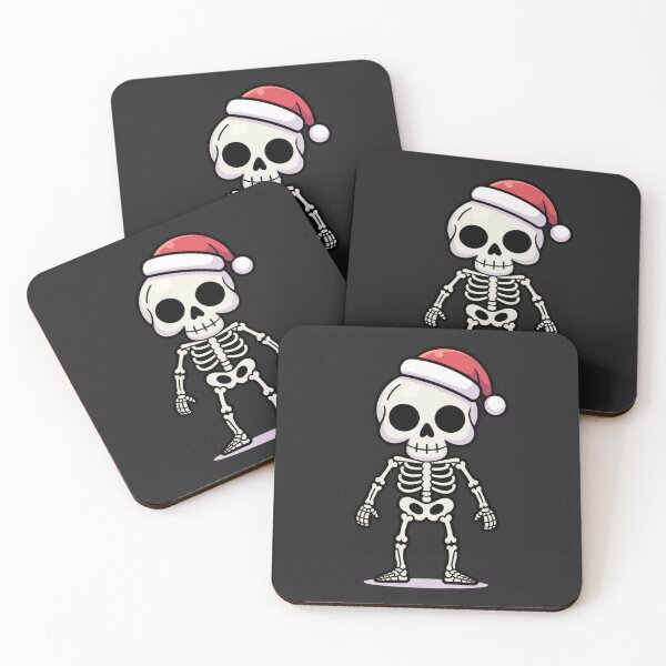 Item preview, Cute Minimal Skeleton With Santa Hat – Pastel Kawaii Christmas Design designed and sold by ColorSplash123.