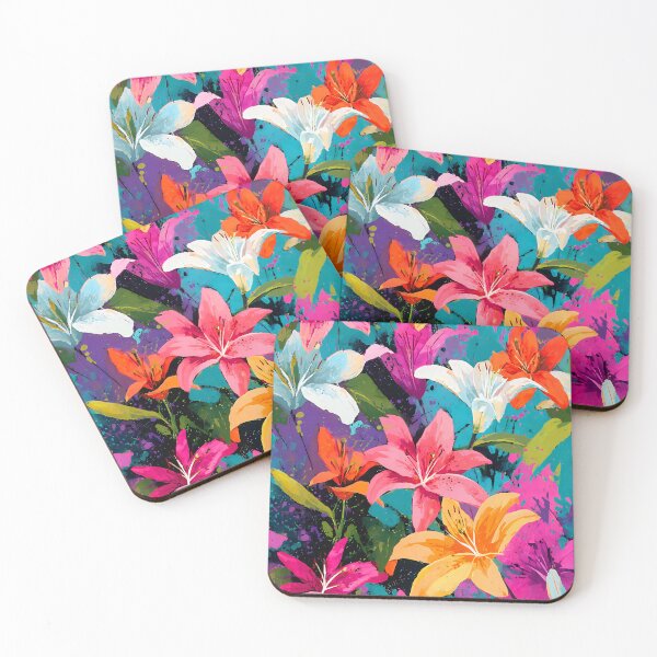 Item preview, Fantasy Flowers Vibrantly Colorful Lilies Contemporary Modern Art  designed and sold by DEC02.