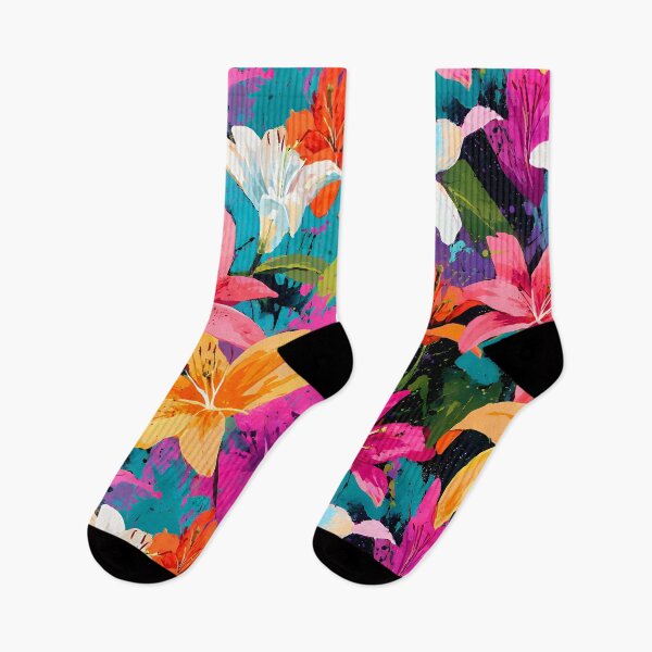 Item preview, Fantasy Flowers Vibrantly Colorful Lilies Contemporary Modern Art  designed and sold by DEC02.