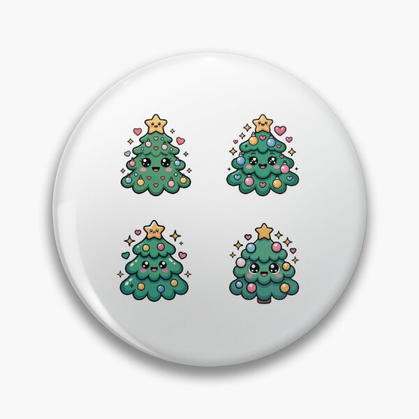 Item preview, Cartoon Christmas Tree, Kawaii Christmas Tree Set designed and sold by graphic-genie.