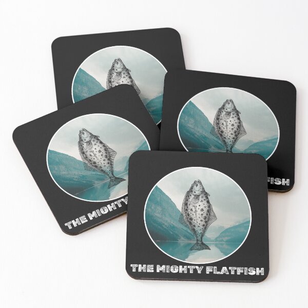 Item preview, The Mighty Flatfish. Funny Halibut fishing design designed and sold by SofikoDesigns.