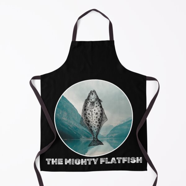 Item preview, The Mighty Flatfish. Funny Halibut fishing design designed and sold by SofikoDesigns.