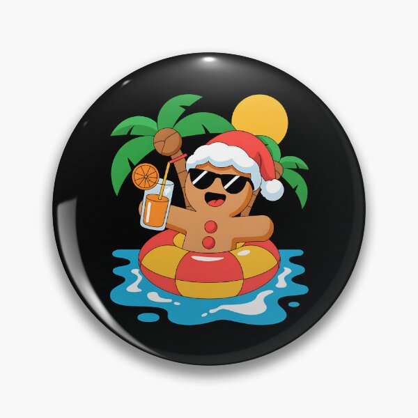 Item preview, Gingerbreadman Christmas in July Summer Pool Beach Vacation designed and sold by BakeryDozen.