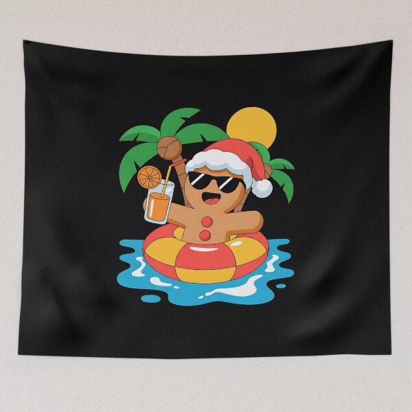 Item preview, Gingerbreadman Christmas in July Summer Pool Beach Vacation designed and sold by BakeryDozen.