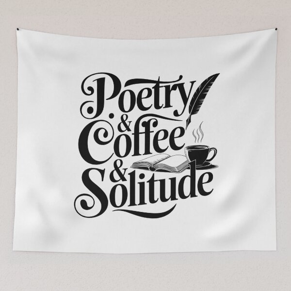 Item preview, "Poetry Coffee Solitude" Book Lover Aesthetic Design designed and sold by pixelpopplanet.