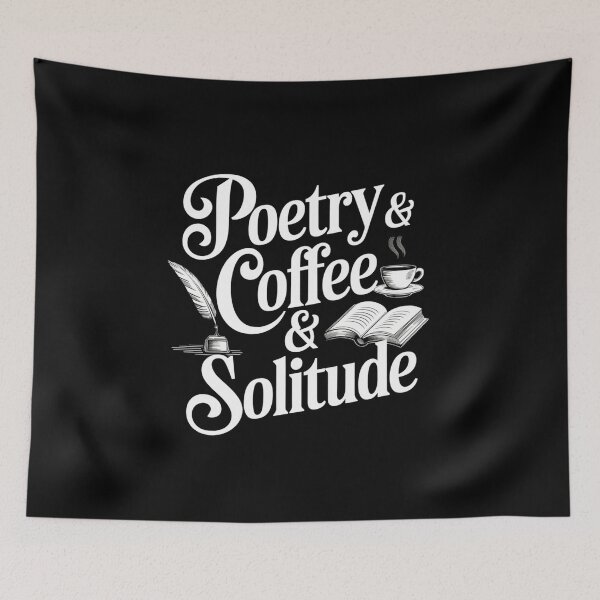 Item preview, Copy of "Poetry Coffee Solitude" Book Lover Aesthetic Design designed and sold by pixelpopplanet.
