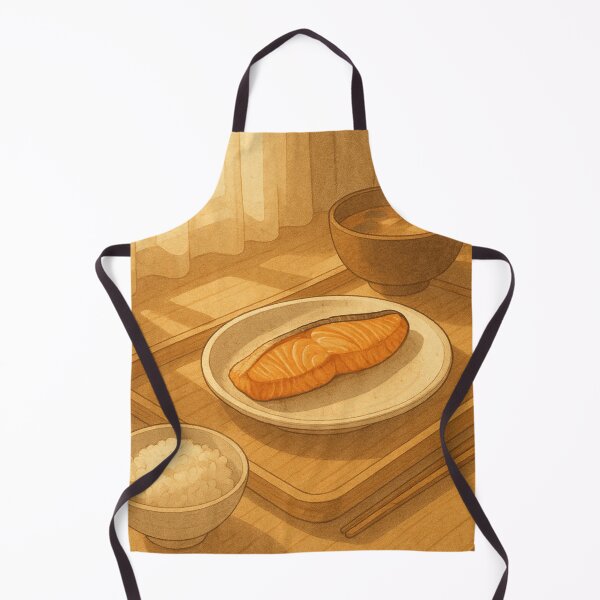 Item preview, grilled-salmon-japanese-breakfast-cozy-morning-art.png designed and sold by Warm Bowl Studio.