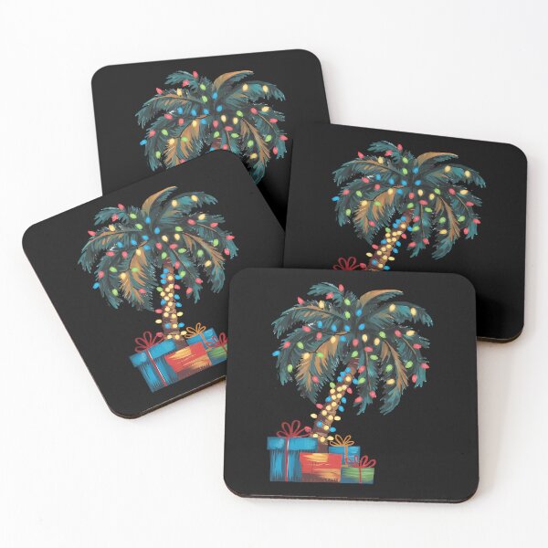 Item preview, Tropical Christmas Hawaiian Santa Xmas Lights Palm Tree designed and sold by BakeryDozen.