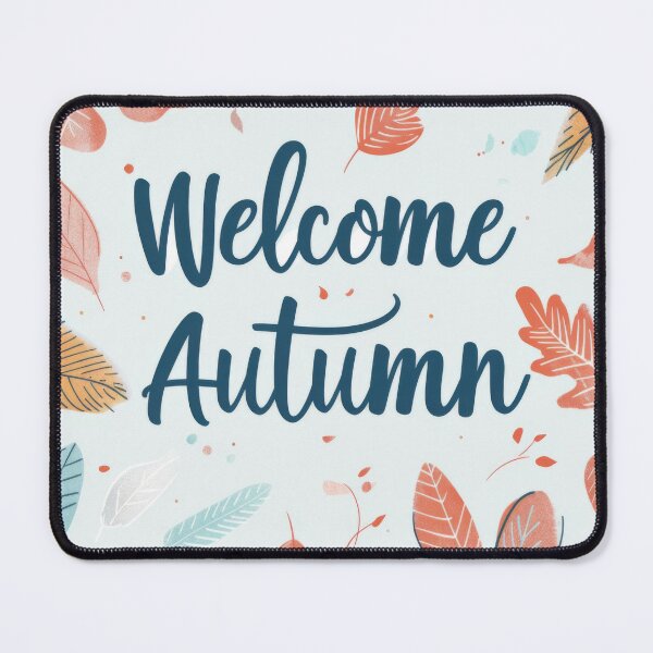 Item preview, Fall greeting card with colorful leaves and text Welcome Autumn, AI generated designed and sold by dvoevnore.