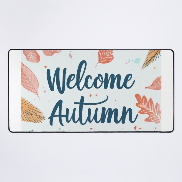 Item preview, Fall greeting card with colorful leaves and text Welcome Autumn, AI generated designed and sold by dvoevnore.