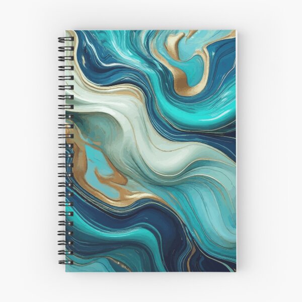 Item preview, Blue Turquoise White Abstract Fluid Painting  designed and sold by Vicky Brago-Mitchell®.