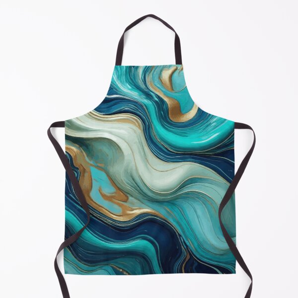 Item preview, Blue Turquoise White Abstract Fluid Painting designed and sold by Vicky Brago-Mitchell®.