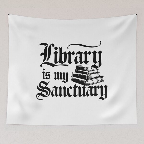Item preview, "Library is my Sanctuary" Gothic Book Lover Design designed and sold by pixelpopplanet.
