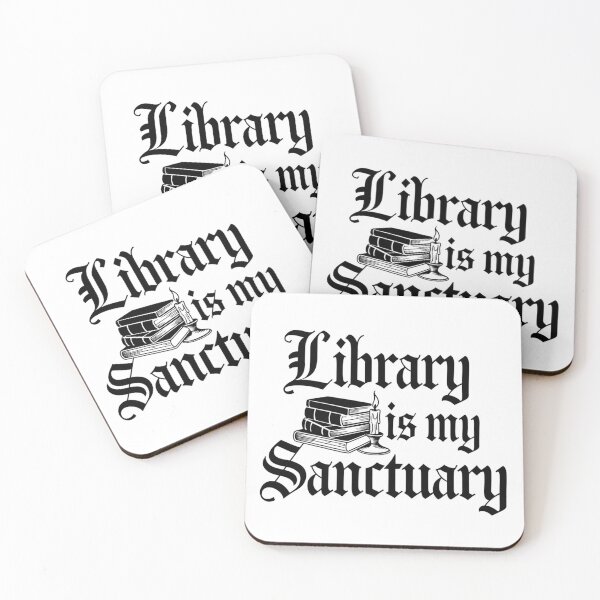 Item preview, "Library is my Sanctuary" Candle Gothic Book Lover Design designed and sold by pixelpopplanet.