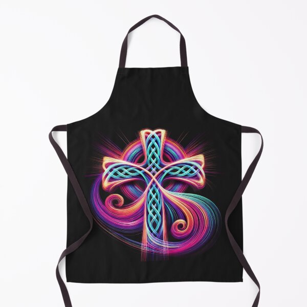 Item preview, Celtic Neon Cross – Glowing Brushstroke Light Symbol designed and sold by CelticSoulShop.