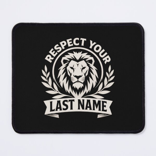 Item preview, Respect Your Last Name – Lion Crest Family Pride Typography Design designed and sold by TextAura™.