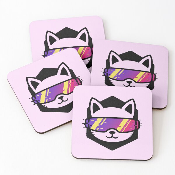 Artikelvorschau, Neon Visor Cat – Synthwave Logo entworfen und verkauft von SoftgroveStudio.