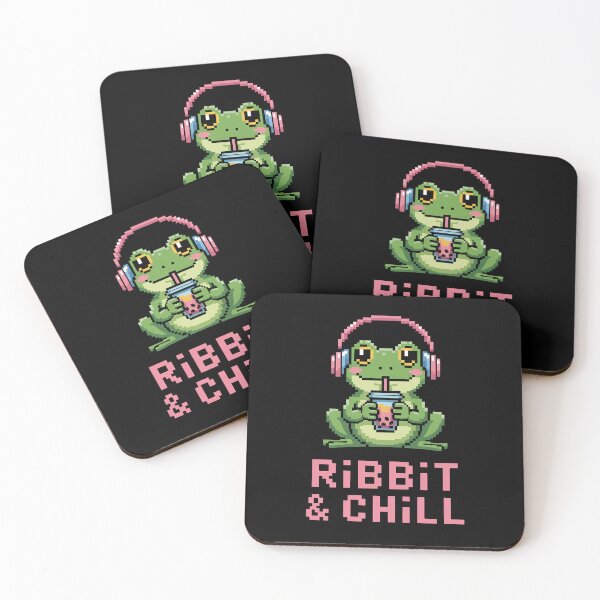 Item preview, Ribbit & Chill LoFi Frog Pixel Art Aesthetic Design designed and sold by pixelpopplanet.