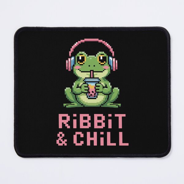 Item preview, Ribbit & Chill LoFi Frog Pixel Art Aesthetic Design designed and sold by pixelpopplanet.
