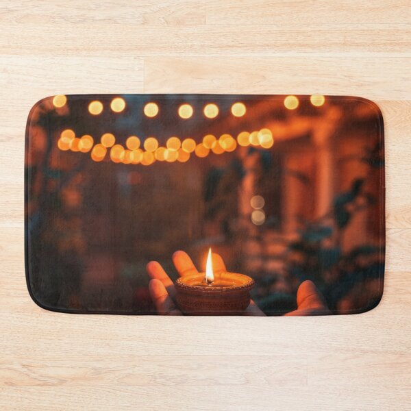 Item preview, Hand holding lit oil lamp in front of illuminated doorway, evening setting, AI Generated designed and sold by dvoevnore.