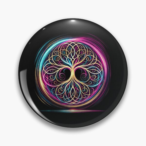 Item preview, Neon Celtic Tree of Life – Glowing Sacred Symbol in Brushstroke Light designed and sold by CelticSoulShop.