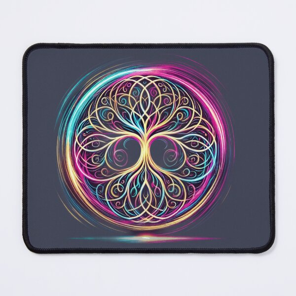 Item preview, Neon Celtic Tree of Life – Glowing Sacred Symbol in Brushstroke Light designed and sold by CelticSoulShop.