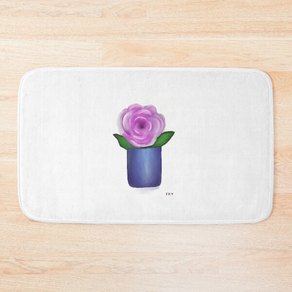 Item preview, Pink Rose in a Blue Vase or pencil caddy for a desk, floral print or painting on canvas designed and sold by Lis8973.