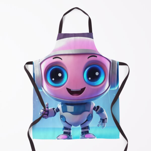 Item preview, Cute robot friendly digital assistant character with glowing blue lights, AI generated designed and sold by dvoevnore.