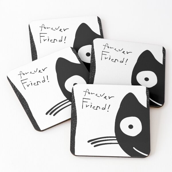 Item preview, Forever Friend! Black Cat Doodle Art on Grungy Note designed and sold by Red Onion.