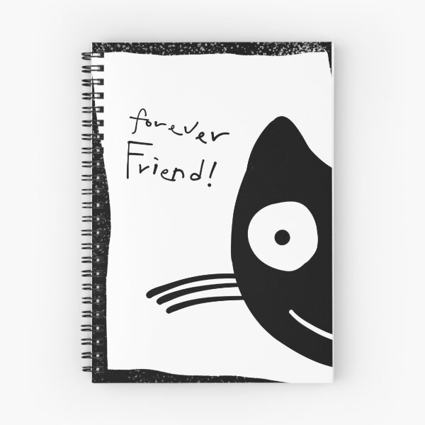 Item preview, Forever Friend! Black Cat Doodle Art on Grungy Note designed and sold by Red Onion.