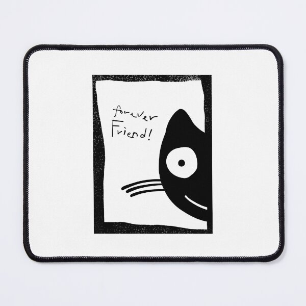 Item preview, Forever Friend! Black Cat Doodle Art on Grungy Note designed and sold by Red Onion.