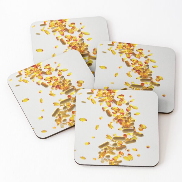 Item preview, Colorful pills and capsules falling in mid-air on white background, AI Generated designed and sold by dvoevnore.