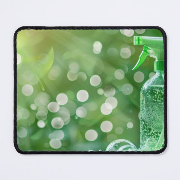 Item preview, Spray bottle with green leaves in nature background, AI Generated designed and sold by dvoevnore.