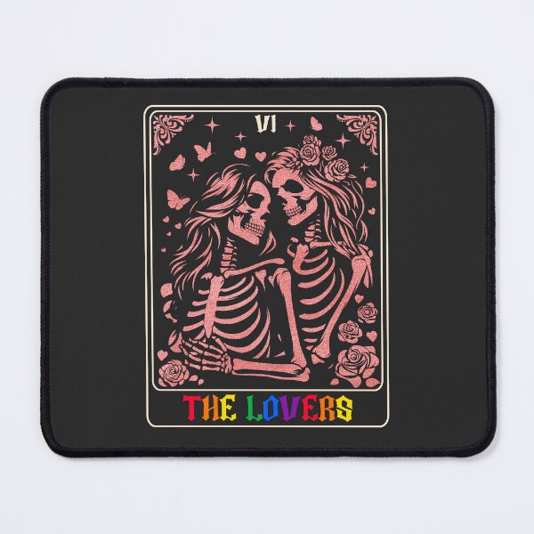 Item preview, The Lovers Lesbian Skeleton Tarot Card – Women Couple Gothic Romance designed and sold by Pingestre.