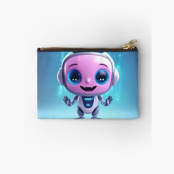Item preview, Cute robot friendly digital assistant character with glowing blue lights, AI generated designed and sold by dvoevnore.