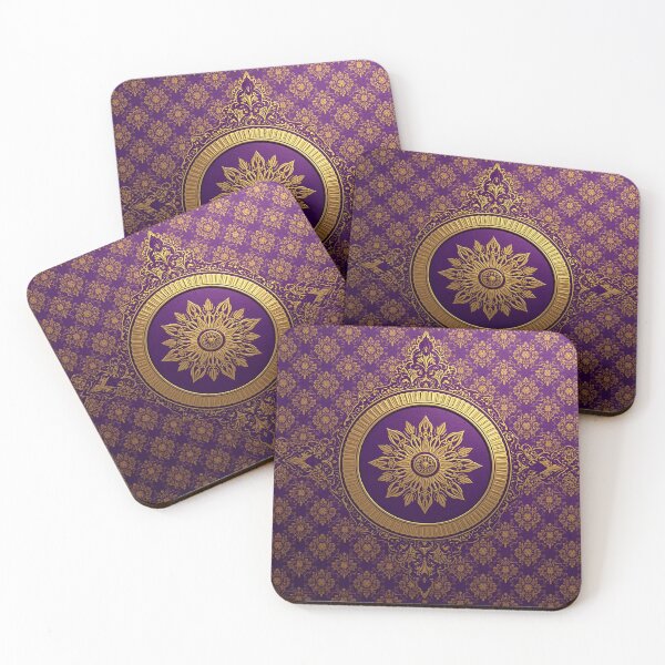 Item preview, Royal Crown Medallions Ankara Design – Purple, Gold & Black African Print designed and sold by Cultradesign.