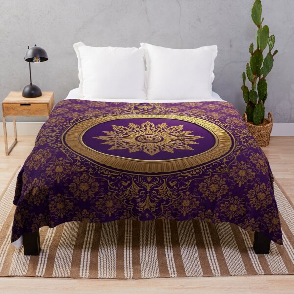 Item preview, Royal Crown Medallions Ankara Design – Purple, Gold & Black African Print designed and sold by Cultradesign.