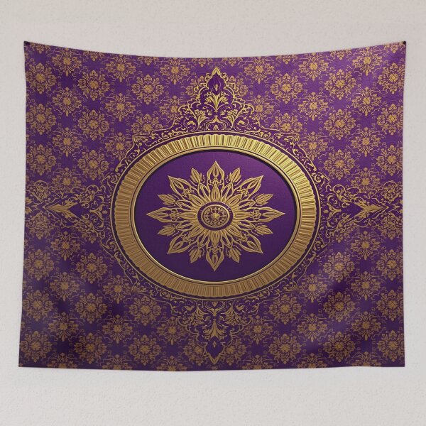 Item preview, Royal Crown Medallions Ankara Design – Purple, Gold & Black African Print designed and sold by Cultradesign.