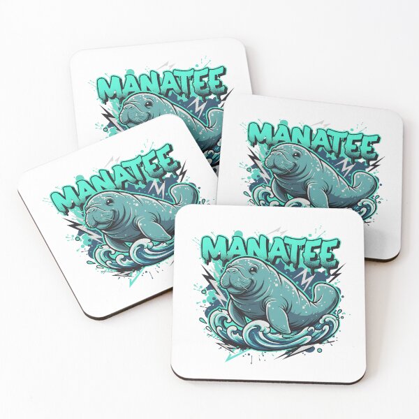 Item preview, Neon Aqua Manatee designed and sold by Clay Artista.