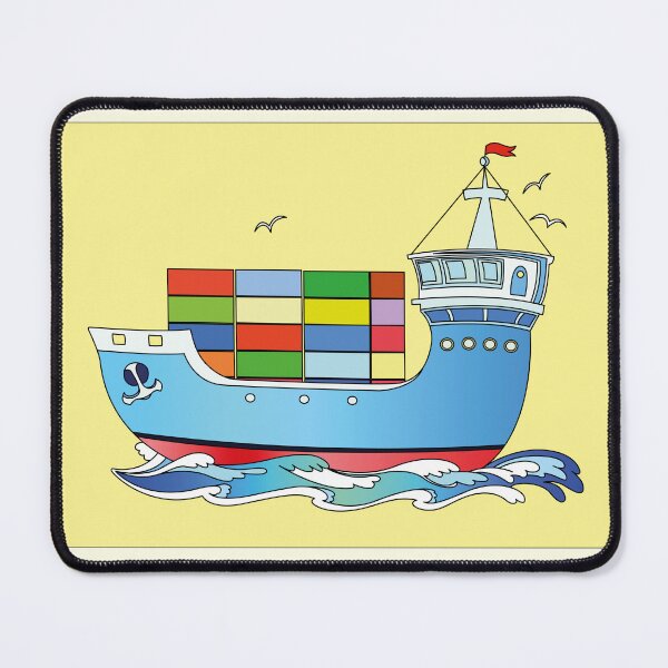 Item preview, Container ship on sea waves designed and sold by andbeldesign.