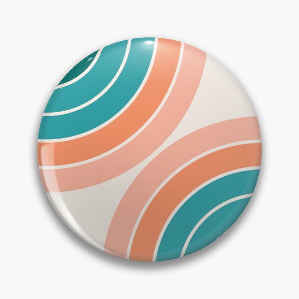 Item preview, Midcentury Modern Geometric Rainbow 11 in eclectic boho teal orange designed and sold by nineFlorals.