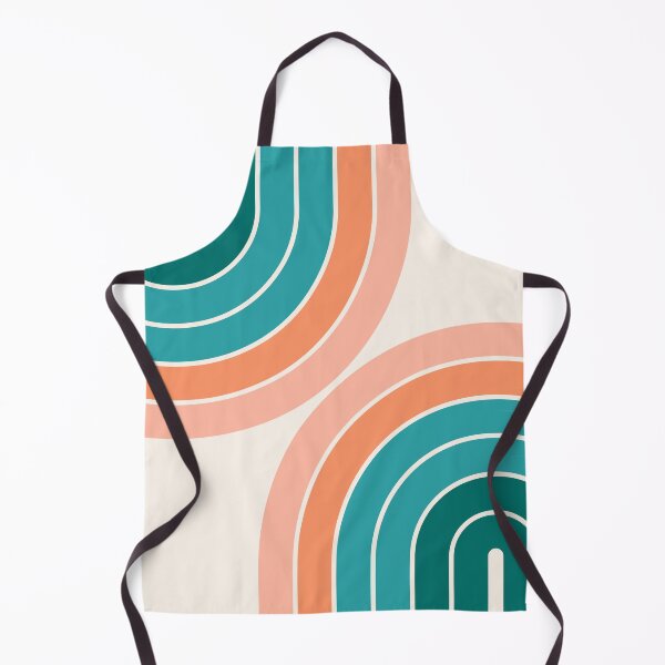 Item preview, Midcentury Modern Geometric Rainbow 11 in eclectic boho teal orange designed and sold by nineFlorals.
