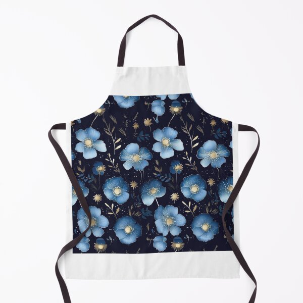 Item preview, elegant blue flora pattern print designed and sold by DREAMYOND.