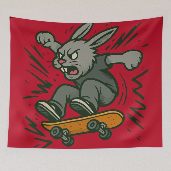 Item preview, Skateboard Rabbit Funny Bunny Extreme Sports designed and sold by SillyPawsStudio.