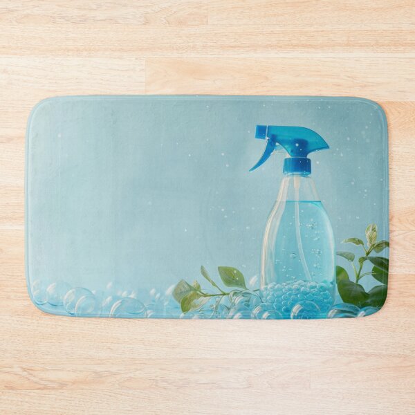 Item preview, Cleaning spray bottle in soapy lather background with copy space, AI Generated designed and sold by dvoevnore.