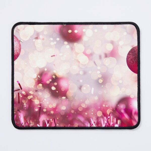 Item preview, Shiny pink Christmas ornament hanging on pink tree with confetti, background, AI Generated designed and sold by dvoevnore.