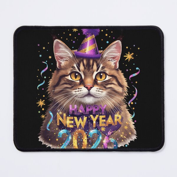 Item preview, 2026 New Year Cat in Santa Hat designed and sold by Graphizia.